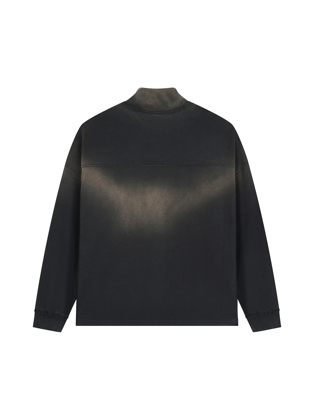 Sun Fade Raw Edge Quarter-Zip Sweatshirt