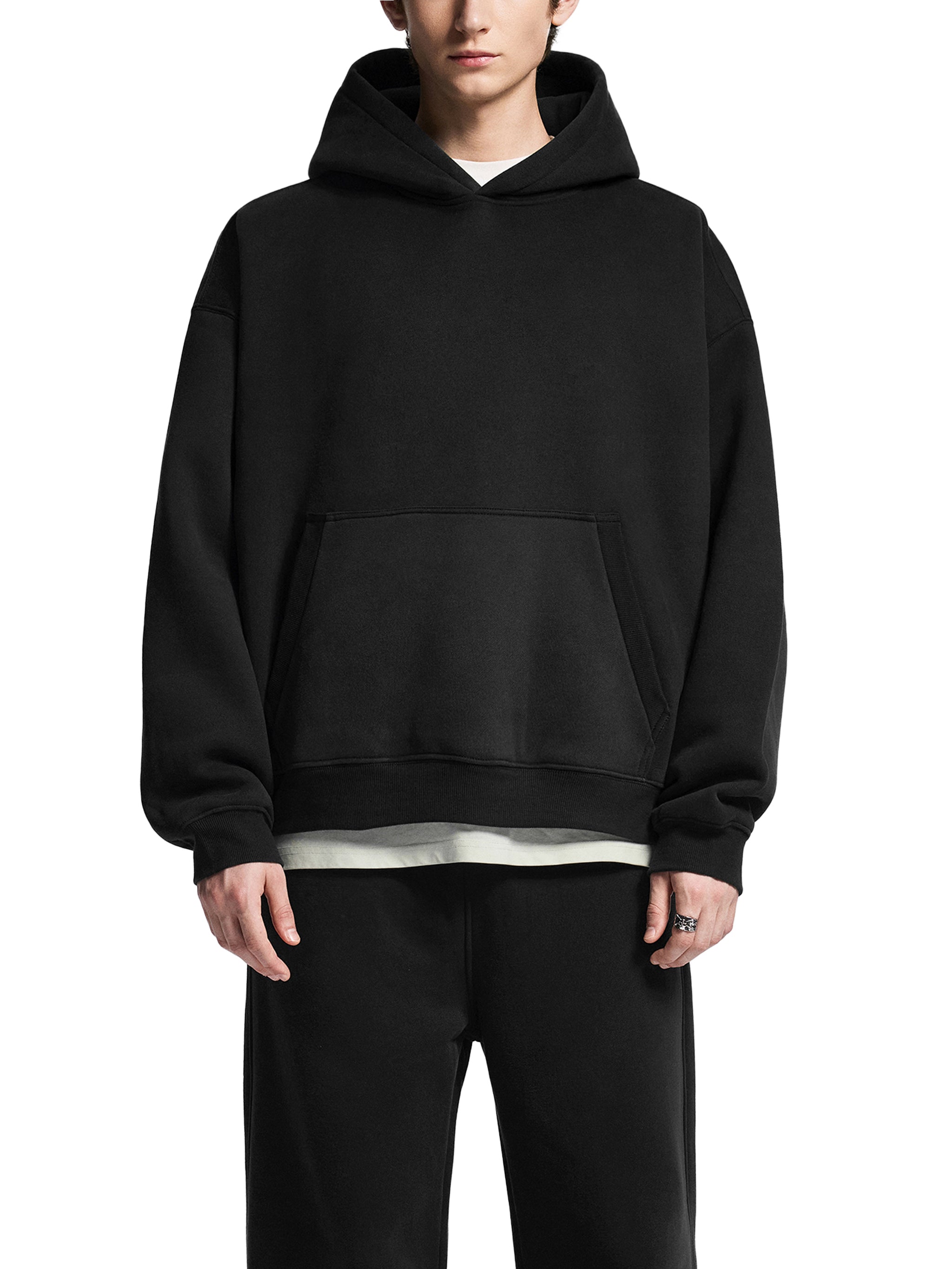 Essential Oversized Boxy Fit Fleece Hoodie