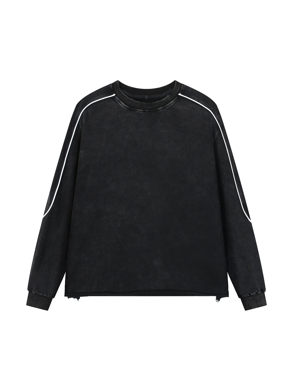 Mineral Wash Piping Raw Hem Sweatshirt